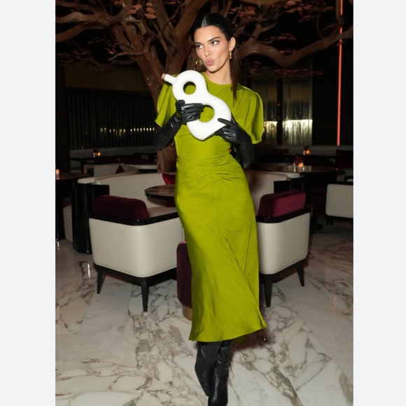VICTORIA BECKHAM Gathered Melange Midi Dress - Picture 6 of 6